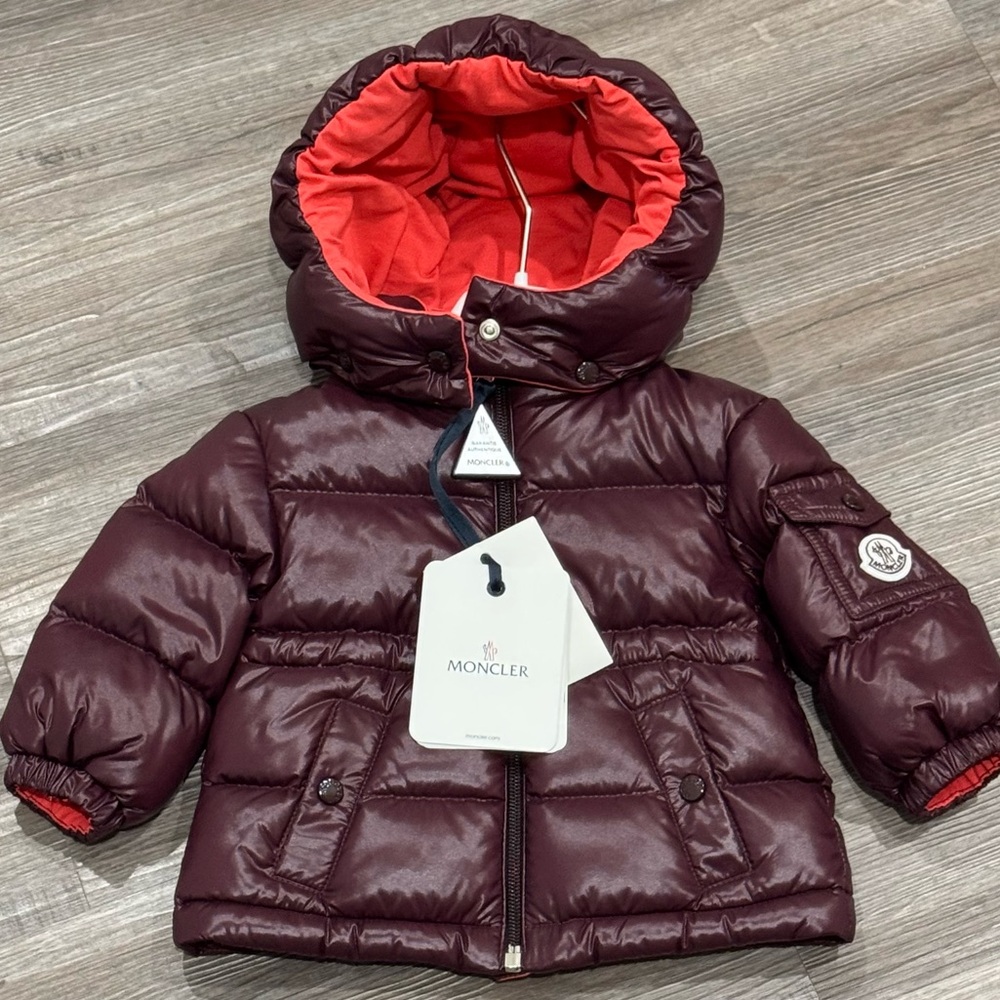 Moncler Maire Giubbotto Burgundy Wine Purple Puffer Coat Kids